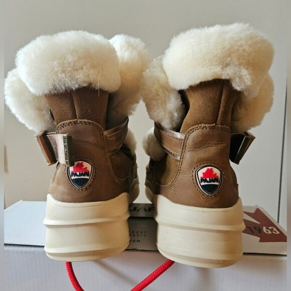 Pajar Canada Avi Tan Suede And Shearling Boots Women's Size 8-8.5 - Picture 7 of 13